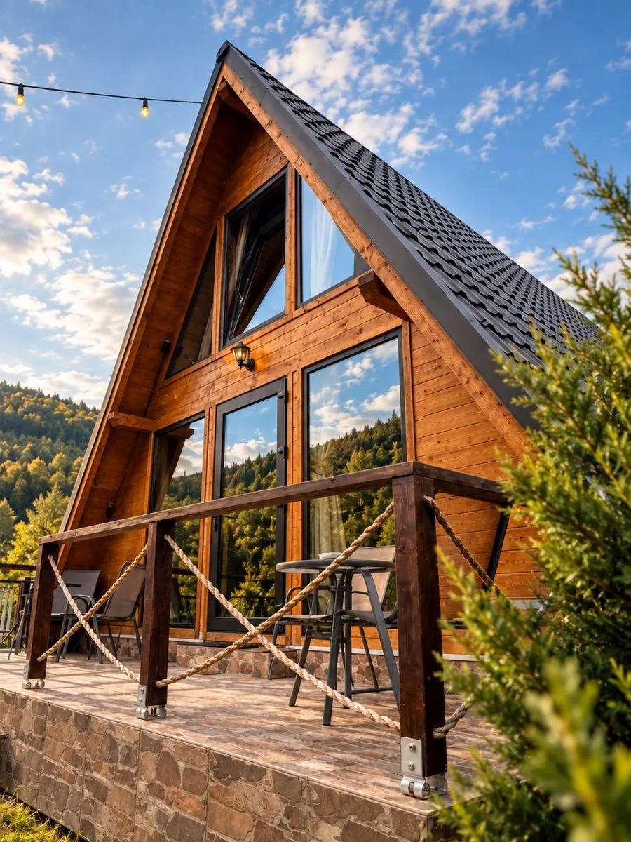 Cabanǎ de inchiriat A-Frame în Albac – râu, pădure, ciubăr & saună | Până la 16 persoane — Albac, Alba
